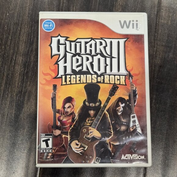 Guitar Hero 3 III Legends of Rock (Nintendo Wii, 2006) Complete In Box - Picture 1 of 4